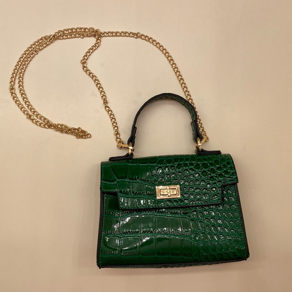 ASOS Green Croc-Embossed Mini Bag - Picture 14 of 16